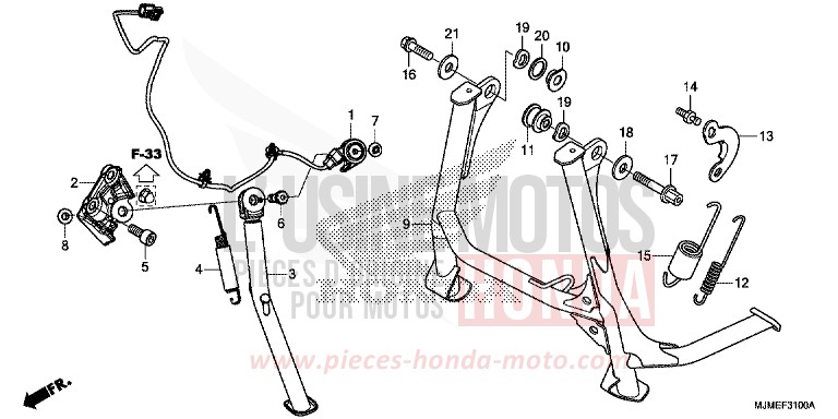 STAENDER von VFR800X „Crossrunner“ PEARL GLARE WHITE (NHB53) von 2015